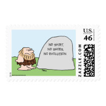 no shirt shoes evolution caveman stamps
