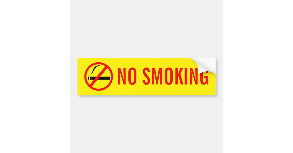 No Smoking Bumper Sticker Zazzle 