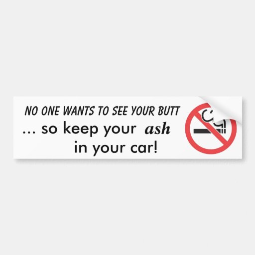 No Smoking Bumper Sticker Zazzle 