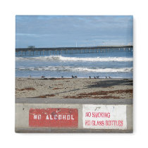 No Smoking, No Alcohol, No Glass Bottles magnets