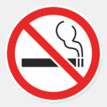 No Smoking Round Sticker