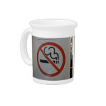 No Smoking Sign inside train Beverage Pitcher