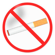 No Smoking Round Stickers