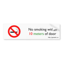 No smoking within 10 meters of door bumper stickers