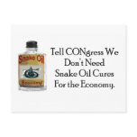 No Snake Oil Cure for the Economy postcards