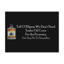 No Snake Oil Cure for the Economy Postcards