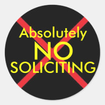 No Soliciting Door Sticker