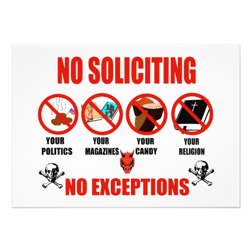 No Soliciting Personalized Invites