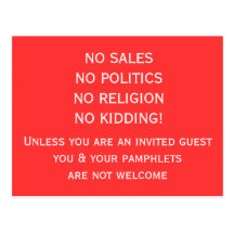 No soliciting Postcard