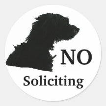NO SOLICITING ROUND STICKER