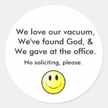 No soliciting round sticker
