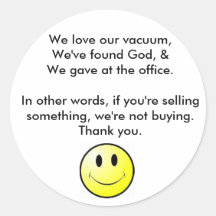 No soliciting round sticker