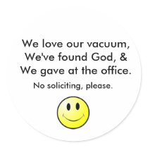 No soliciting round sticker