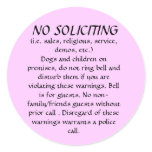 NO SOLICITING sticker