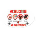 No Soliciting Oval Stickers