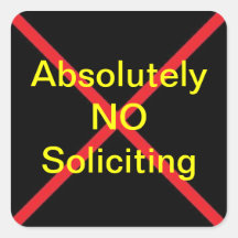 NO Soliciting Sticker