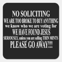 No Soliciting Stickers