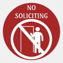 No Soliciting Stickers, Red and White