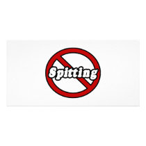No Spitting Custom Photo Card
