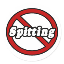 No Spitting Round Sticker