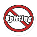 No Spitting Round Sticker