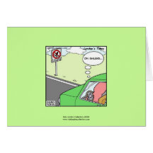 No Squid Zone Hilarious Cartoon Note Card