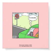 No Squid Zone Hilarious Cartoon Poster posters