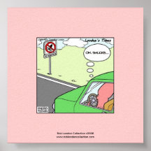 No Squid Zone Hilarious Cartoon Poster