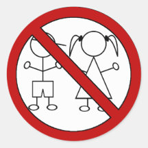 No Stick Figure Kids Round Sticker