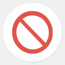 No Symbol Round Sticker