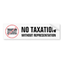 No Taxation Declaration bumper stickers
