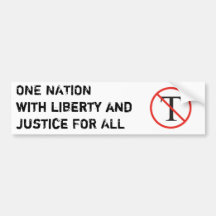 No Tea Party - One Nation Bumper Sticker