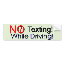 No Texting Bumper Stickers