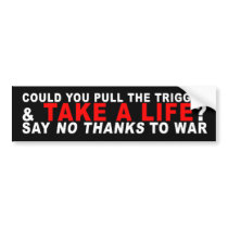 NO THANKS TO WAR bumper stickers by angelhair0 NO THANKS TO WAR bumper stickers