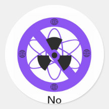 "NO TO NUCLEAR POWER"* ROUND STICKER