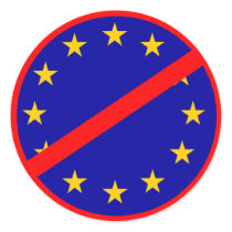 No to the EU Round Stickers
