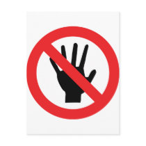 no touching icon postcards
