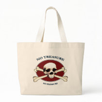 No Treasure Pirate Skull Canvas Bags