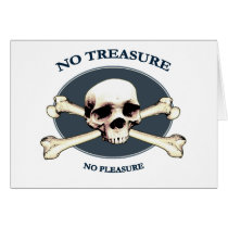 No Treasure Pirate Skull Card
