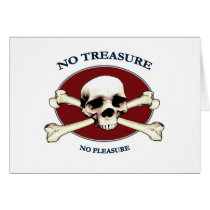 No Treasure Pirate Skull Greeting Card