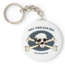 No Treasure Pirate Skull Keychain