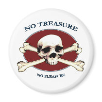 No Treasure Pirate Skull Magnets