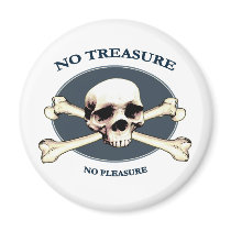 No Treasure Pirate Skull Magnets