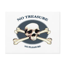 No Treasure Pirate Skull Post Cards