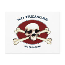 No Treasure Pirate Skull Post Card