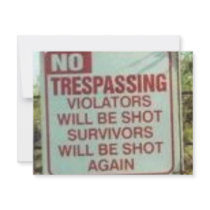NO TRESPASSING! invitations