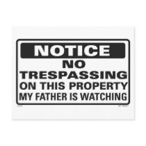 No Trespassing postcard