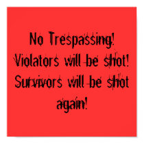 No Trespassing poster posters