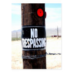 No Trespassing Reflector Postcard