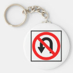 No U-Turn Highway Sign Keychain